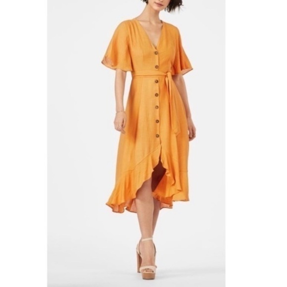 JustFab Marigold Flutter Midi Dress - Picture 2 of 7